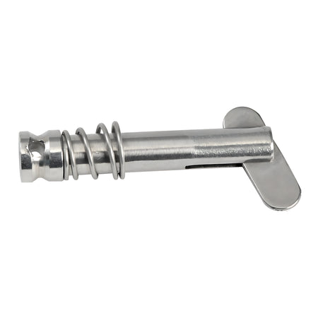 Spinetta di sicurezza in acciaio inox con linguetta pieghevole a molla per cavallotti reggicapottine, diametro 6 mm.
