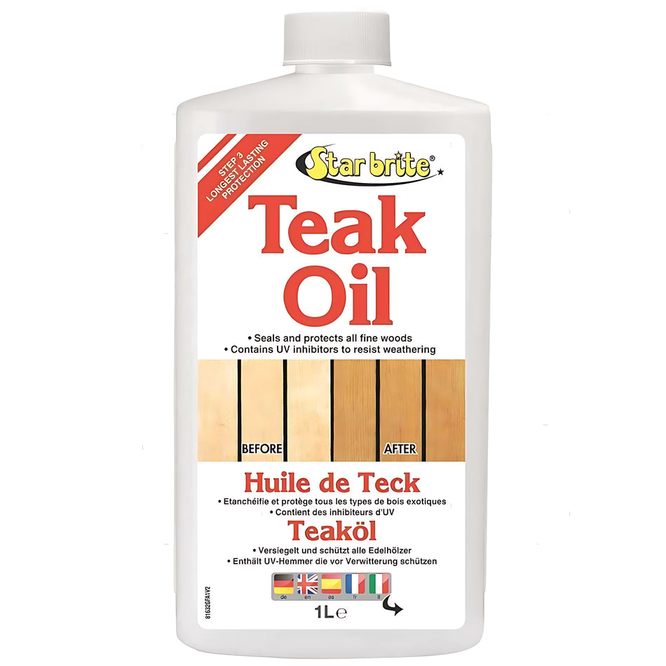 Olio per teak Star Brite Premium Golden Teak Oil sigillante e protettivo UV per barca.