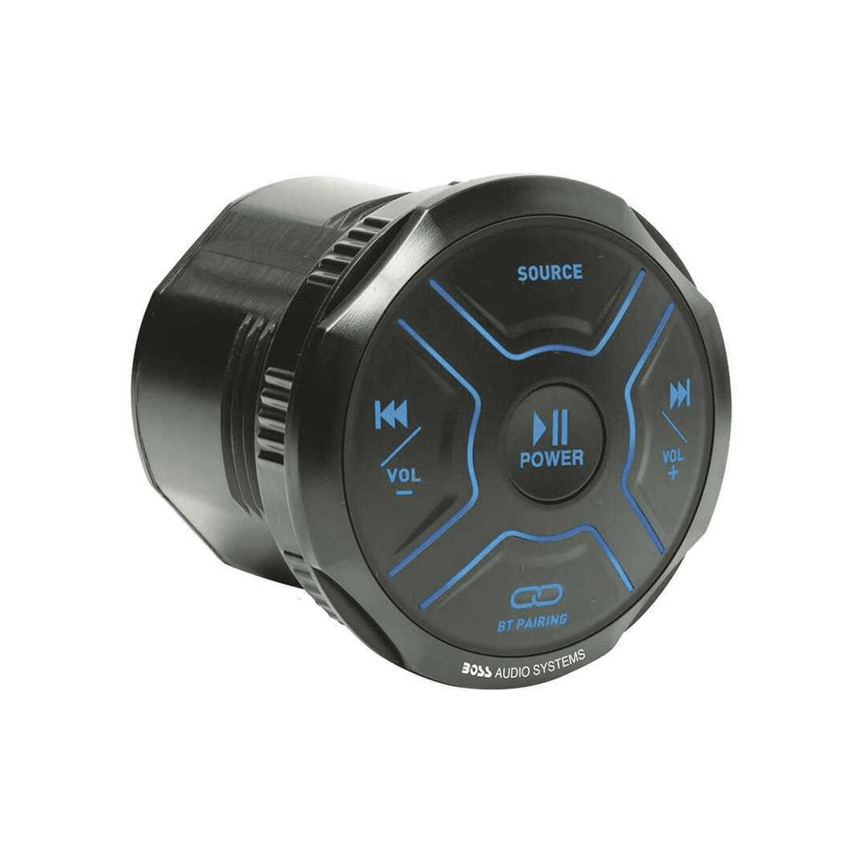 Stereo marino tondo Boss Marine MGR250B senza display, impermeabile IPx6 con comandi essenziali.