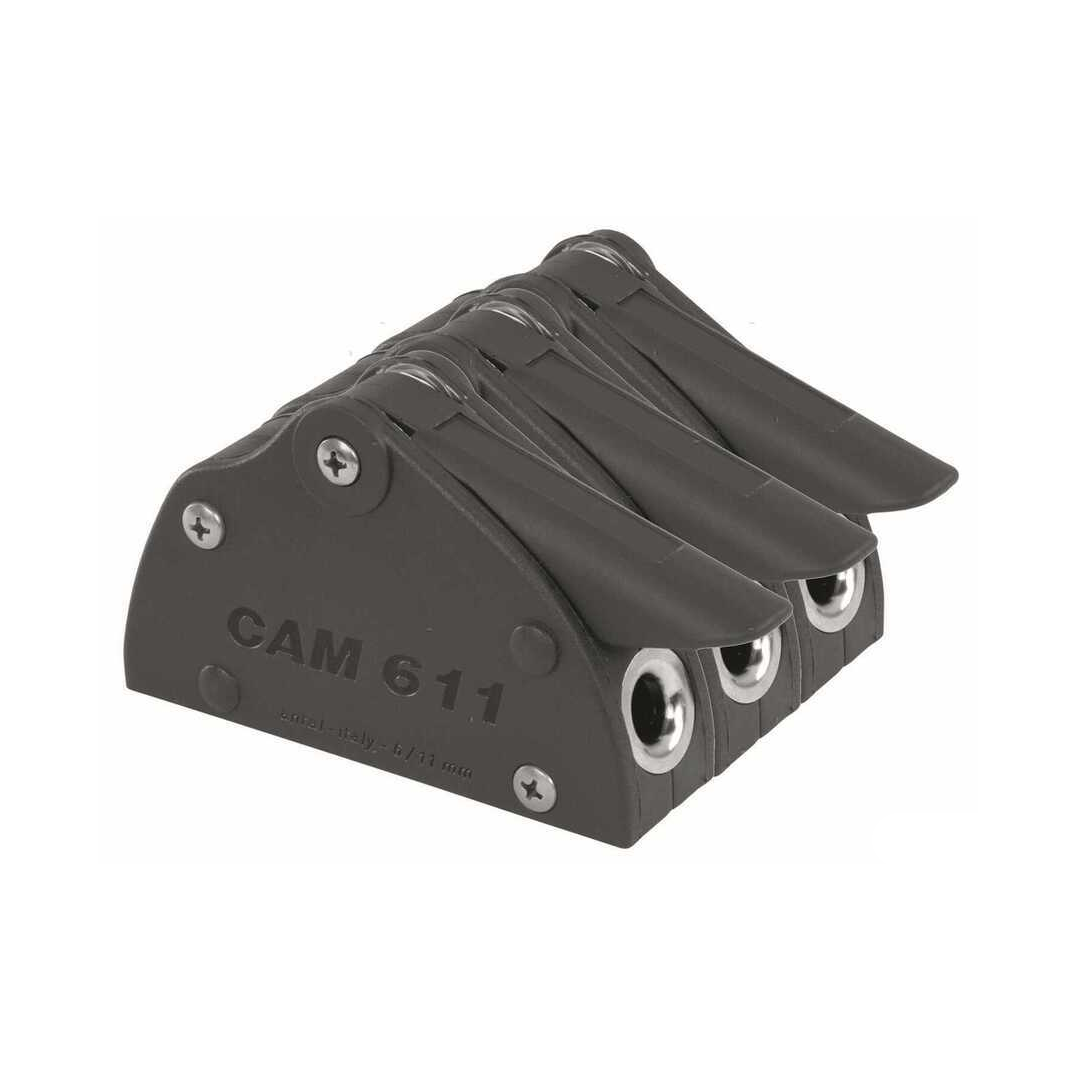 Stopper triplo Antal CAM 611 in nylon grigio per cime 6-11mm, con leve a camma e viti in acciaio | Onautica