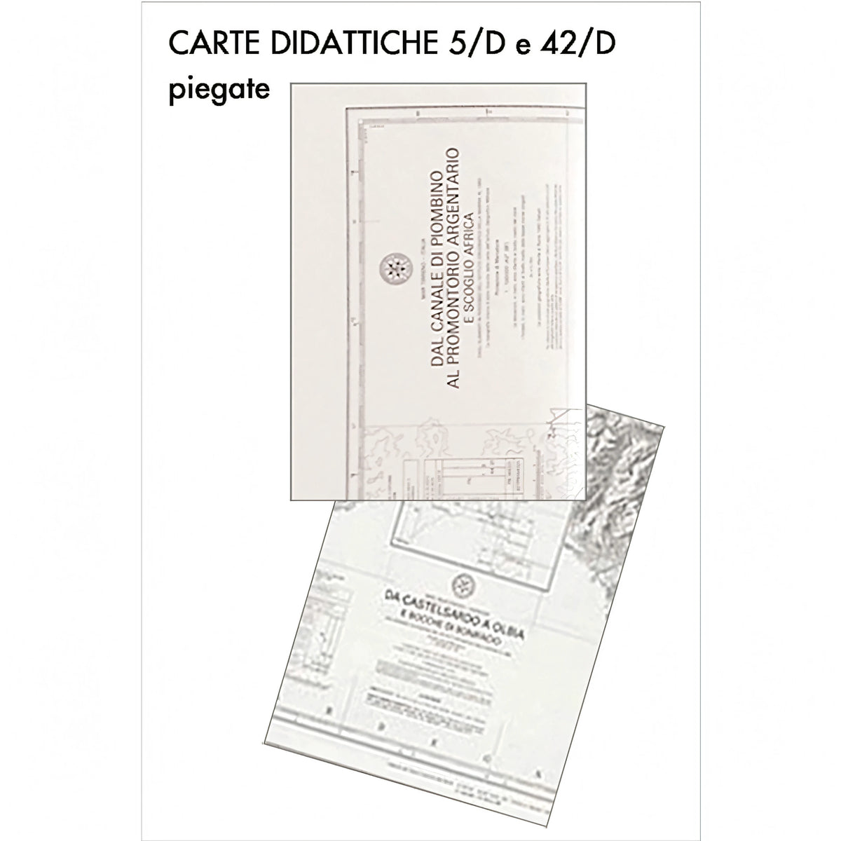Carte didattiche nautiche 5/D e 42/D piegate, carte per carteggio in bianco e nero | Onautica