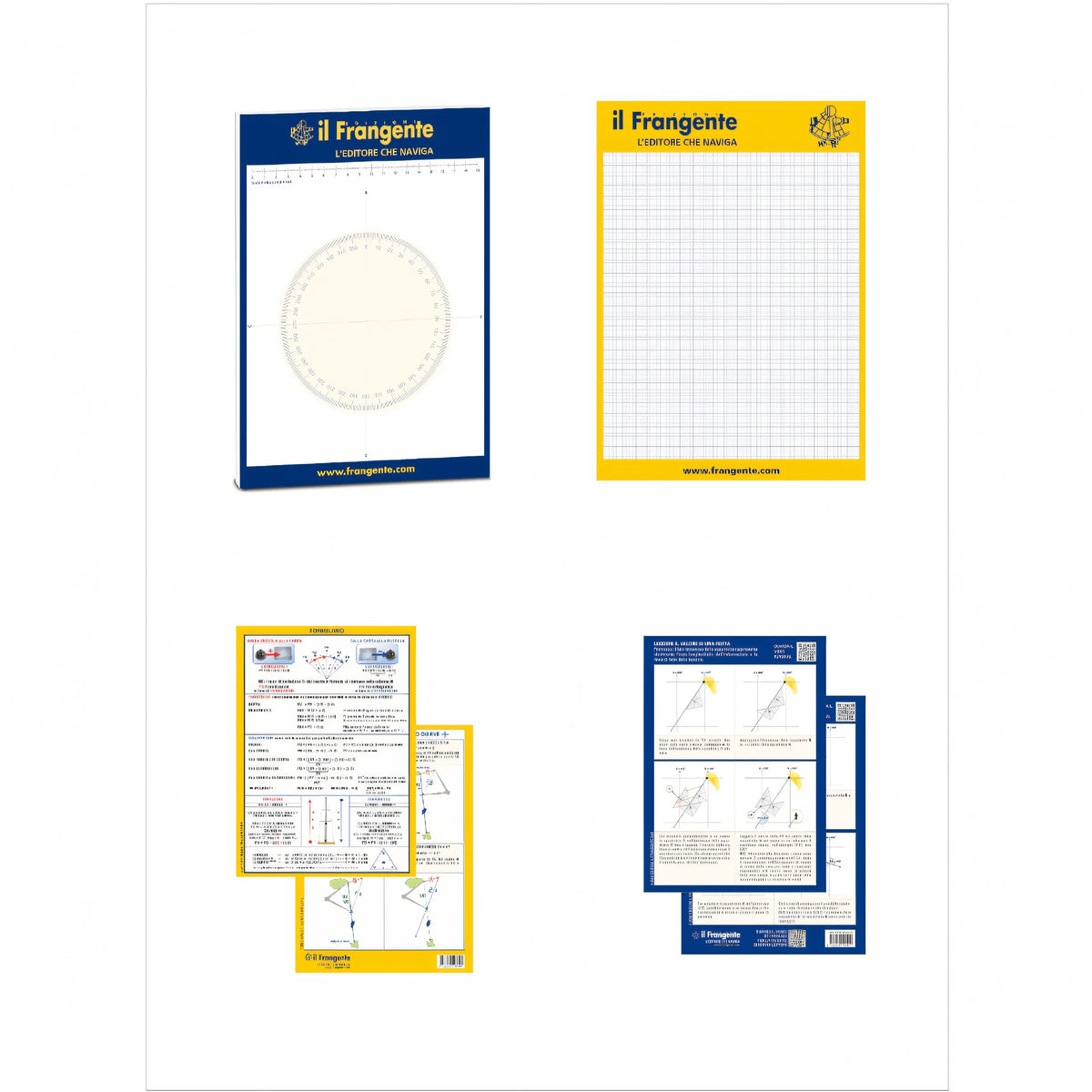 Set carteggio Navy il Frangente: cartella con rosa dei venti, carta millimetrata gialla, schede formule navigazione | Onautica