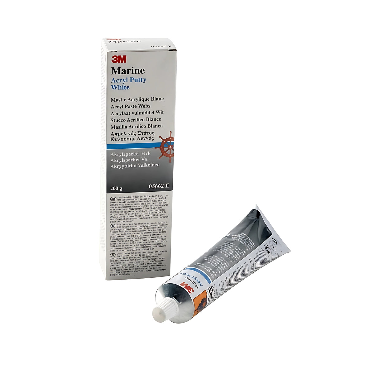 Tubetto di stucco acrilico 3M Marine verde per riparazione graffi e abrasioni su barca.