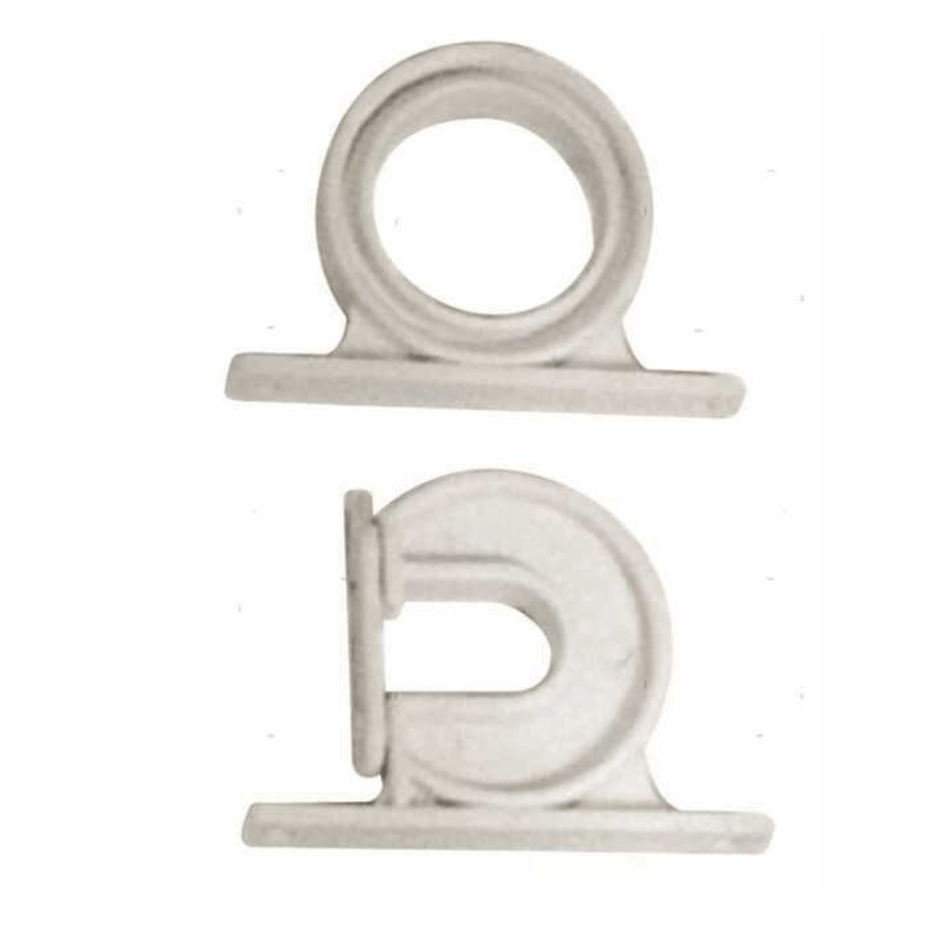 Clip di supporto singolo per fissaggio a parete di canne da pesca, gaffe e mezzi marinai.