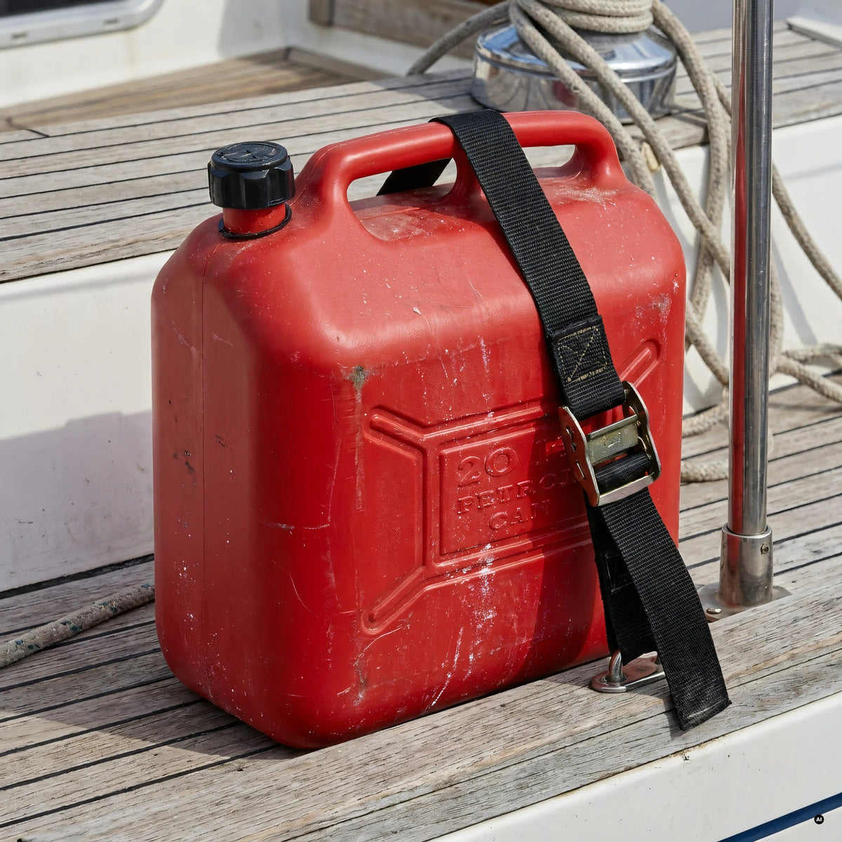 tanica benzina hdpe omologata un anti uv — in uso a bordo