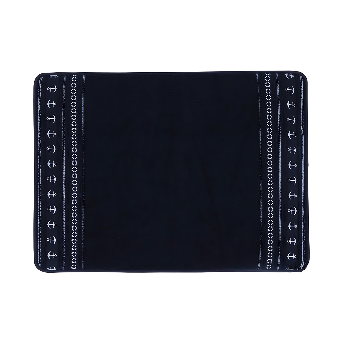 Tappetino Antiscivolo Marine Business Blu Navy 60x45 cm con Ancora Decorativa