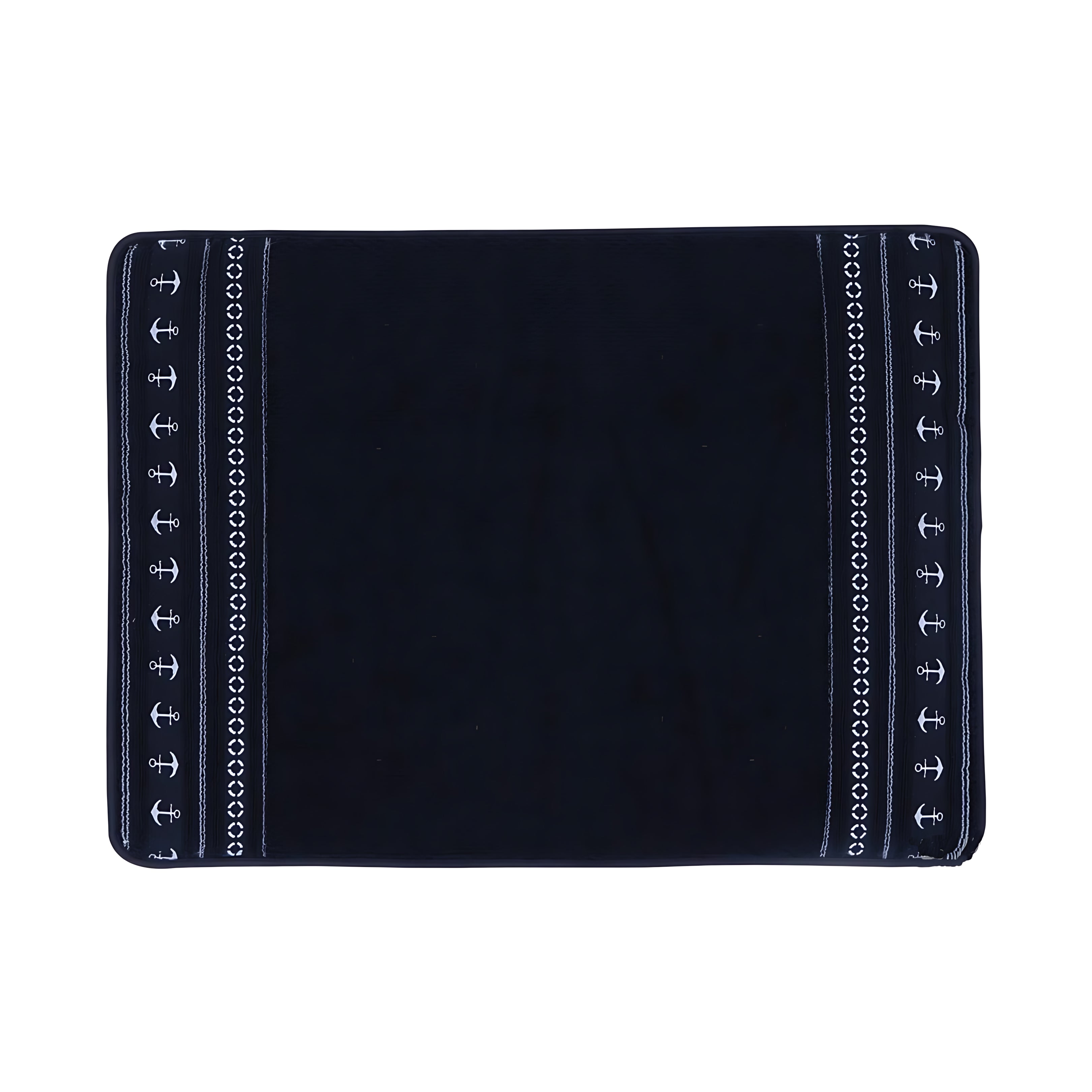 Tappetino Antiscivolo Marine Business Blu Navy 60x45 cm con Ancora Decorativa