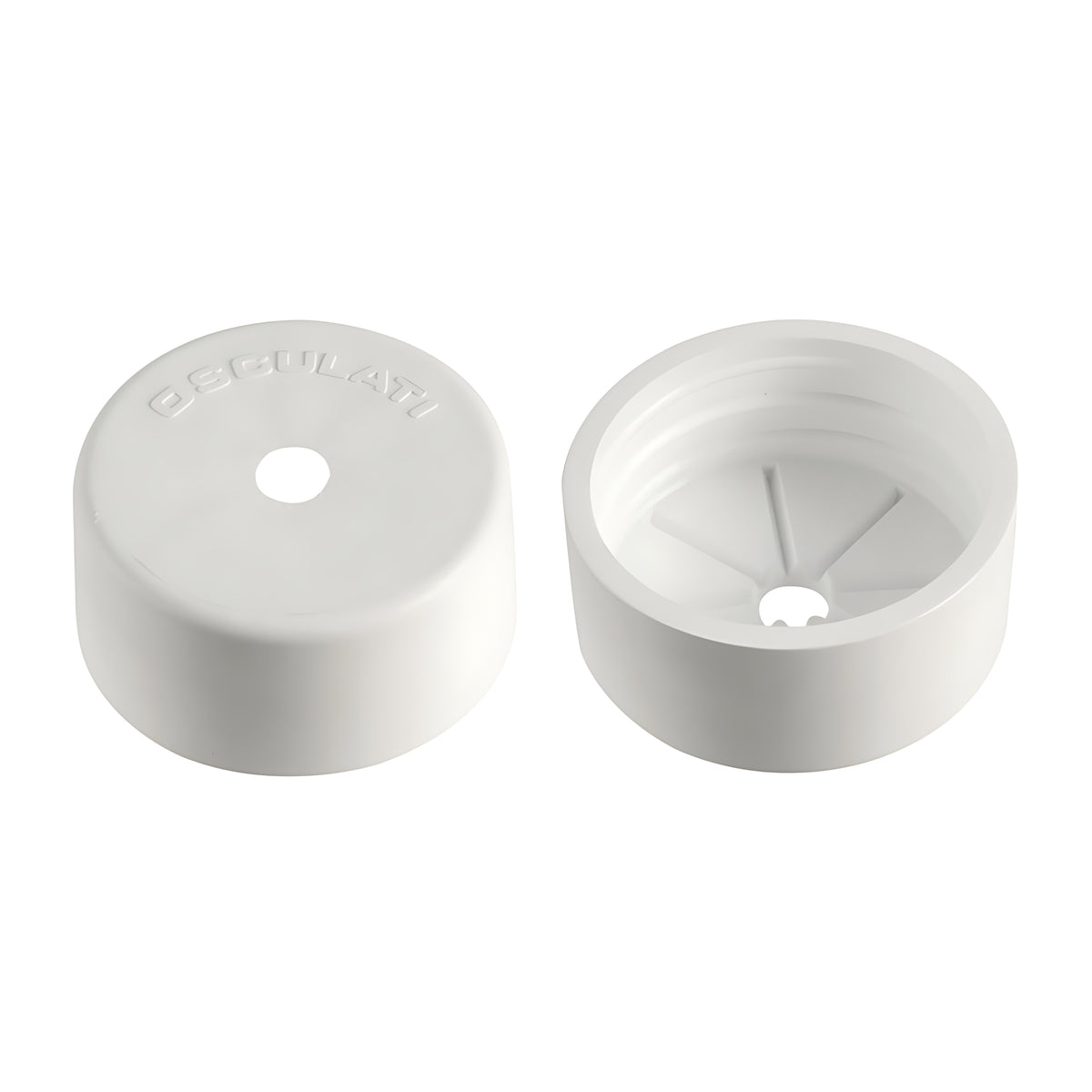 Tappo di finitura in PVC morbido bianco preforato per tubo passaggio cavi motori fuoribordo serie 16.104.37/38
