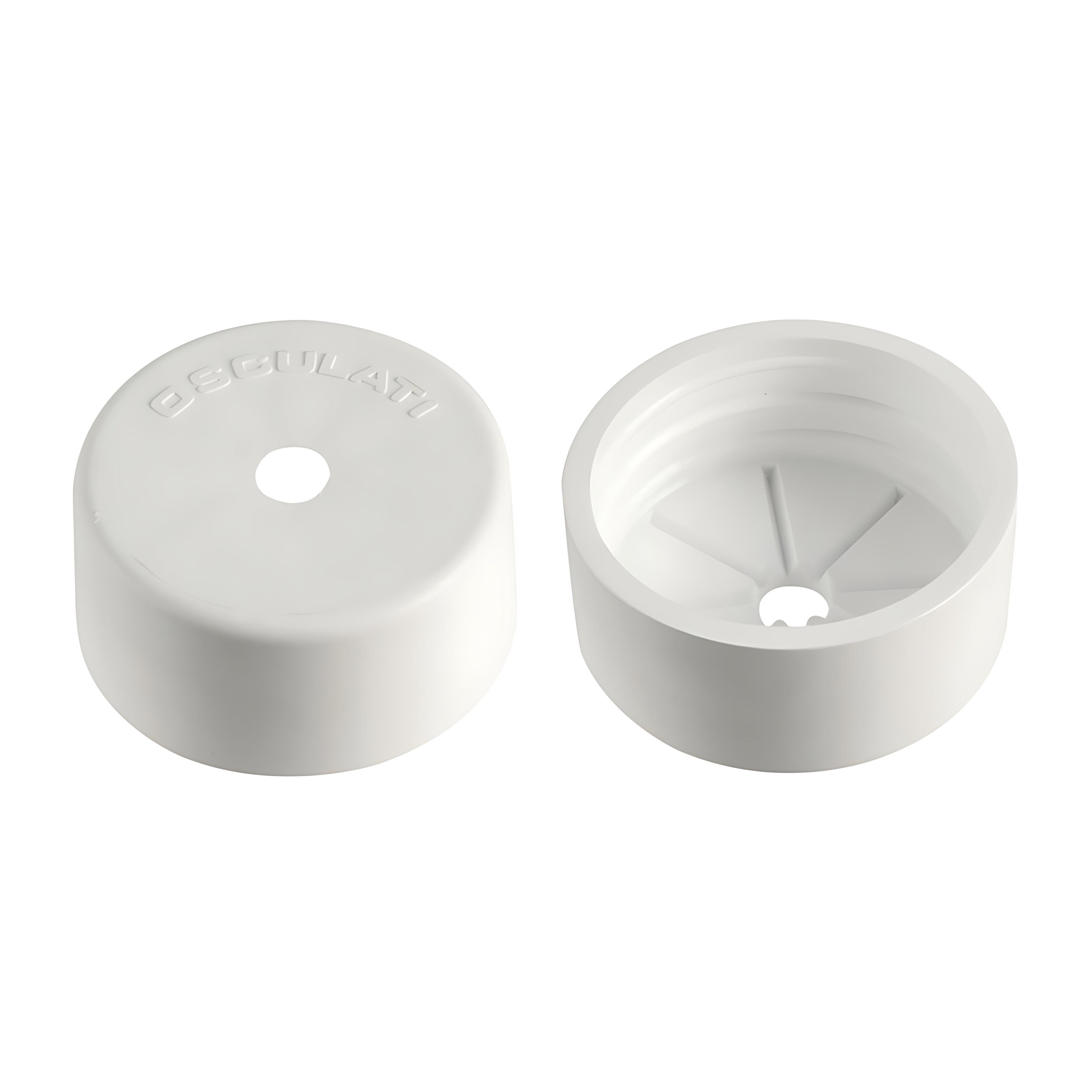 Tappo di finitura in PVC morbido bianco preforato per tubo passaggio cavi motori fuoribordo serie 16.104.37/38