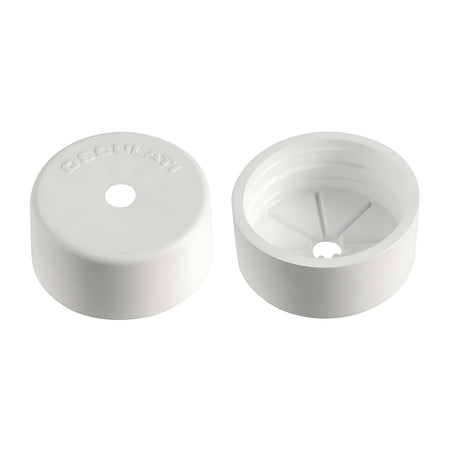 Tappo di finitura in PVC morbido bianco preforato per tubo passaggio cavi motori fuoribordo serie 16.104.37/38