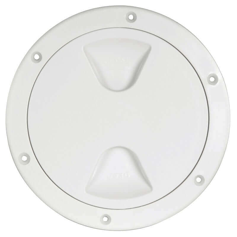 Tappo di ispezione a vite per barca colore bianco classico, chiusura stagna con guarnizione O-ring.
