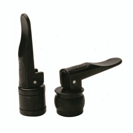 Tappo di scarico a espansione con leva a scatto in plastica e PVC, disponibile nero o grigio per ombrinali barca. 25 22,7 mm