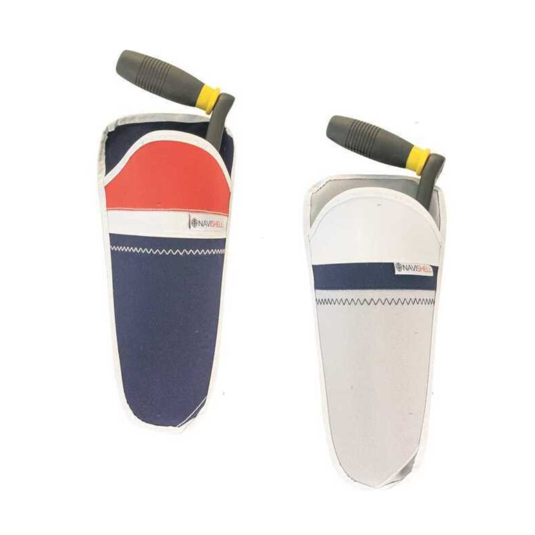 Tasca portamanovella winch Navishell in tessuto acrilico, resistente UV e idrorepellente. Fissaggio versatile con ventose o viti. h