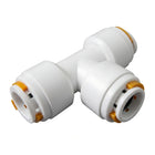 Tee 90° femmina serie KP a scatto per tubo da 12 mm in plastica atossica alimentare per impianti idrici in polietilene semirigido