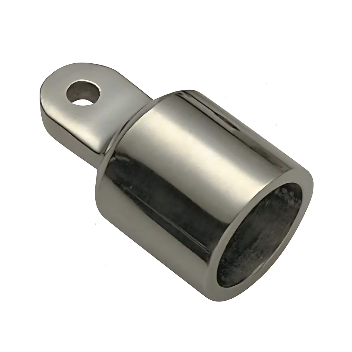 Terminale professionale in acciaio inox AISI 316 per tubi di capottine e tendalini nautici, disponibile in vari diametri per una resistenza estrema.