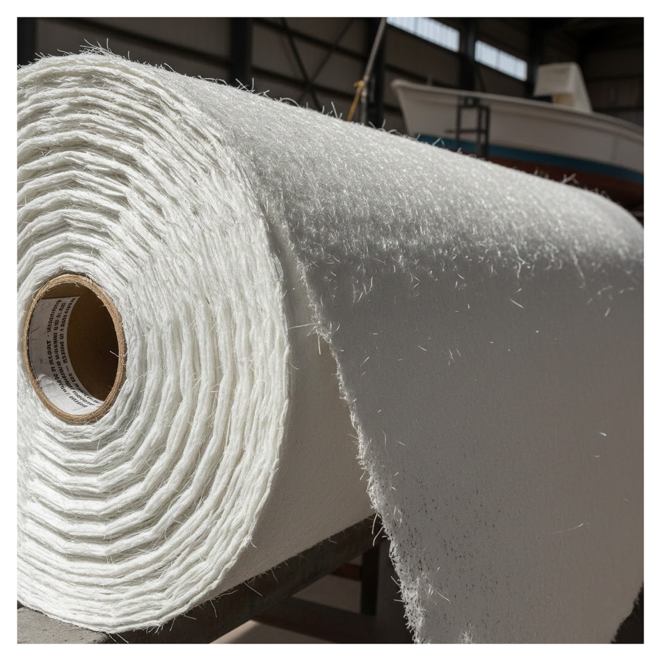 Rotolo di tessuto combinato Woven Roving 500g e Mat 300g per vetroresina ad alto spessore.