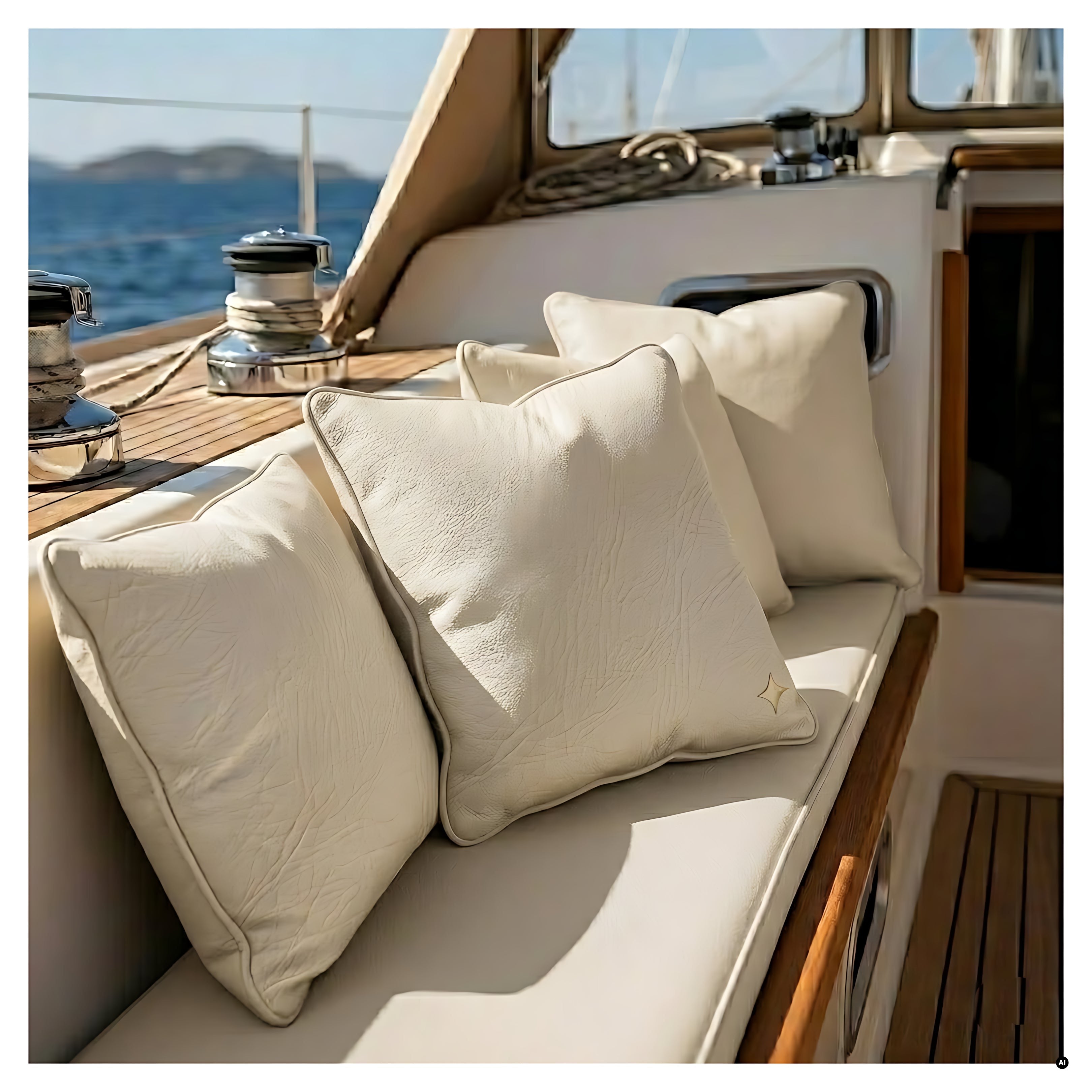 Tessuto in fintapelle nautica liscia colore bianco 116 per cuscinerie interne ed esterne, altezza 140 cm, resistente a UV e salsedine.