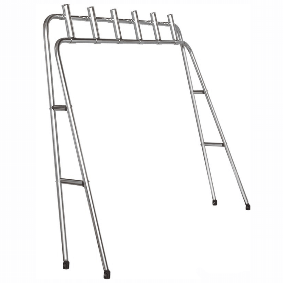 Torre portacanna T-Top universale in alluminio anodizzato abbattibile, completa di 6 portacanne per barca.