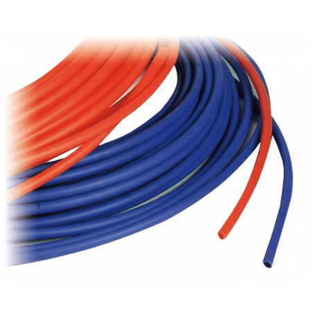 tubo in polietilene da 12mm per impianti idrici nautici, colorazione rossa per acqua calda e blu per acqua fredda.