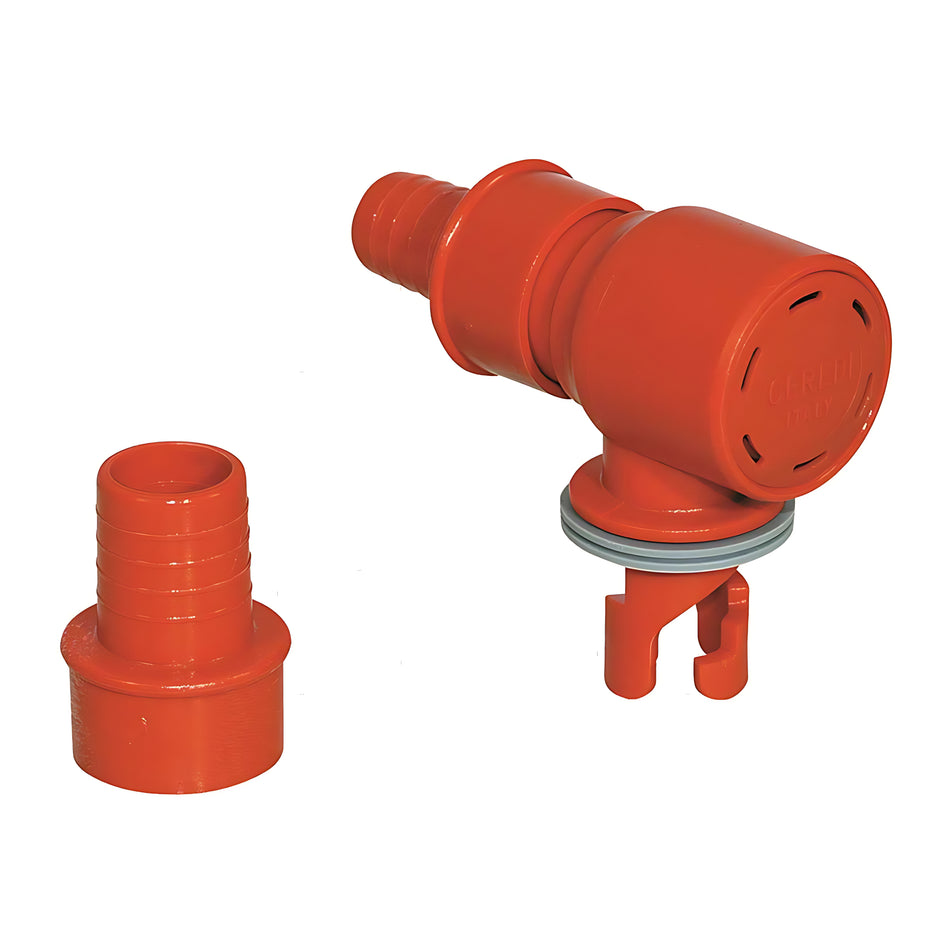 Valvola di sicurezza per sovrapressione da interporre tra pompa e gommone. Impedisce il gonfiaggio eccessivo dei tubolari.