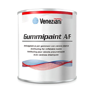 Veneziani Gummipaint A/F antivegetativa per gommoni con carena elastica in neoprene PVC e Hypalon disponibile in bianco grigio e nero