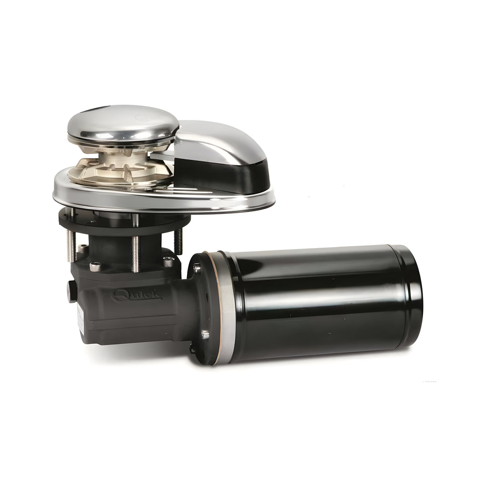 Verricello salpa ancora nautico ad asse verticale Quick Custom CL3 da 1000W a 12V in acciaio inox, bivalente cima e catena da 8mm, per imbarcazioni da 10 a 13 metri.