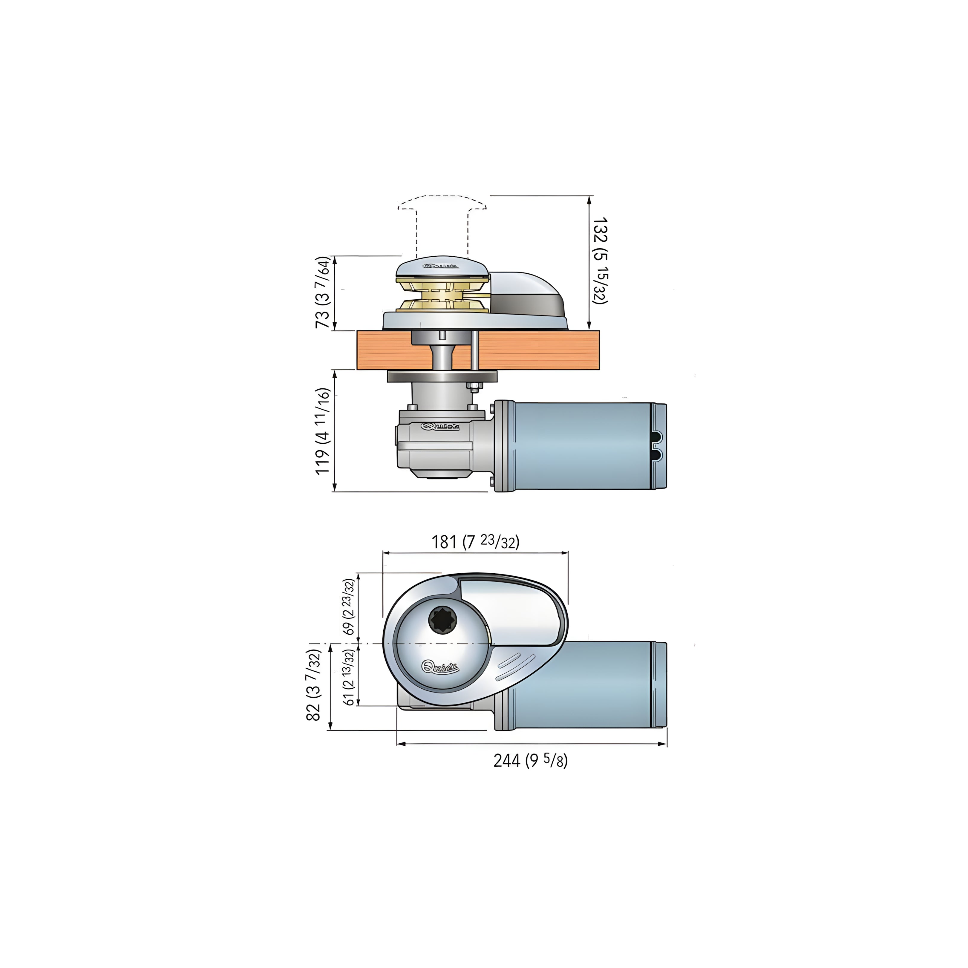 Verricello salpa ancora nautico ad asse verticale Quick Prince DP1 da 500W a 12V, in acciaio inox, per imbarcazioni da 6 a 9 metri.
