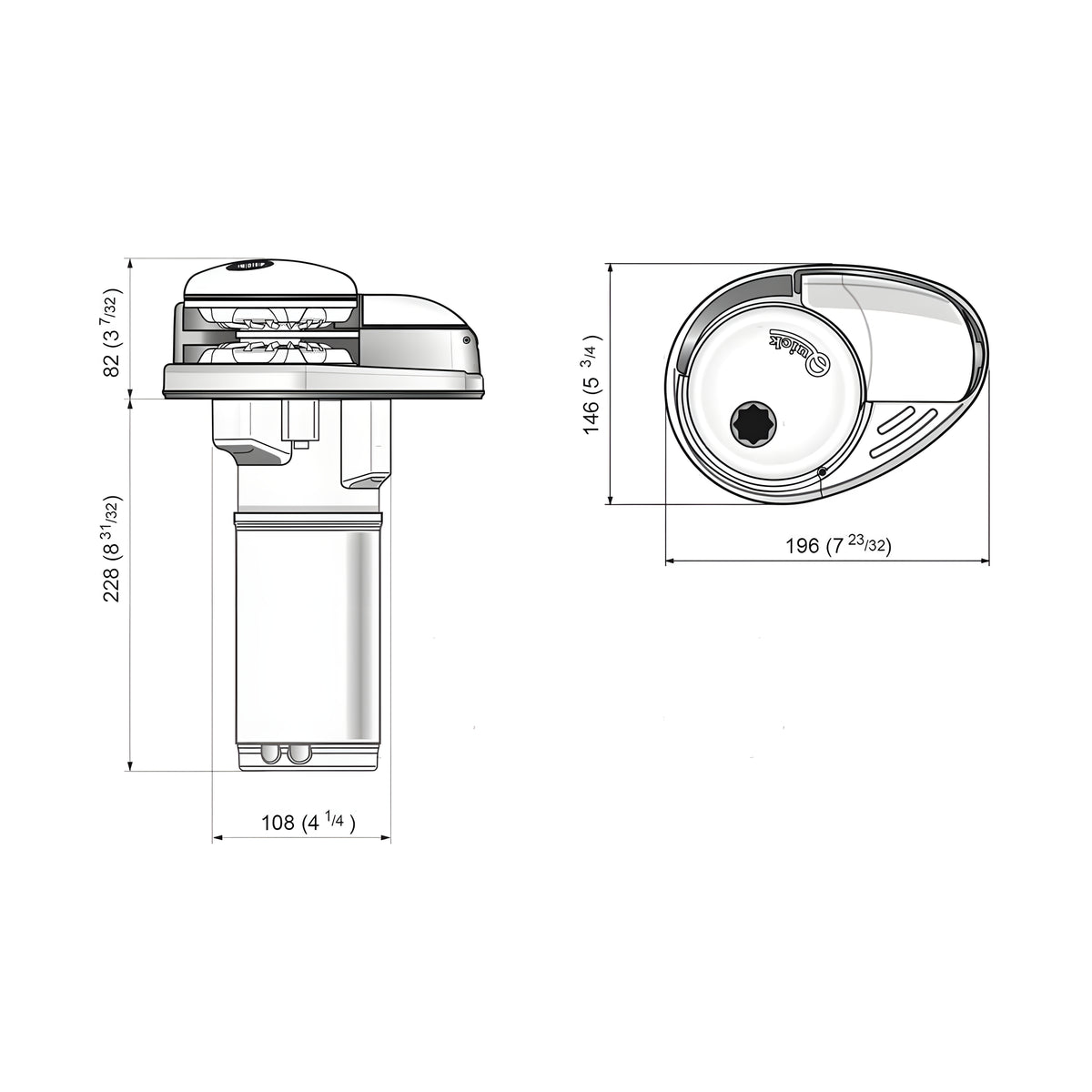 Verricello salpa ancora nautico ad asse verticale Quick Prince DP2L da 350W a 12V in acciaio inox, bivalente cima/catena, per imbarcazioni da 6 a 8 metri.