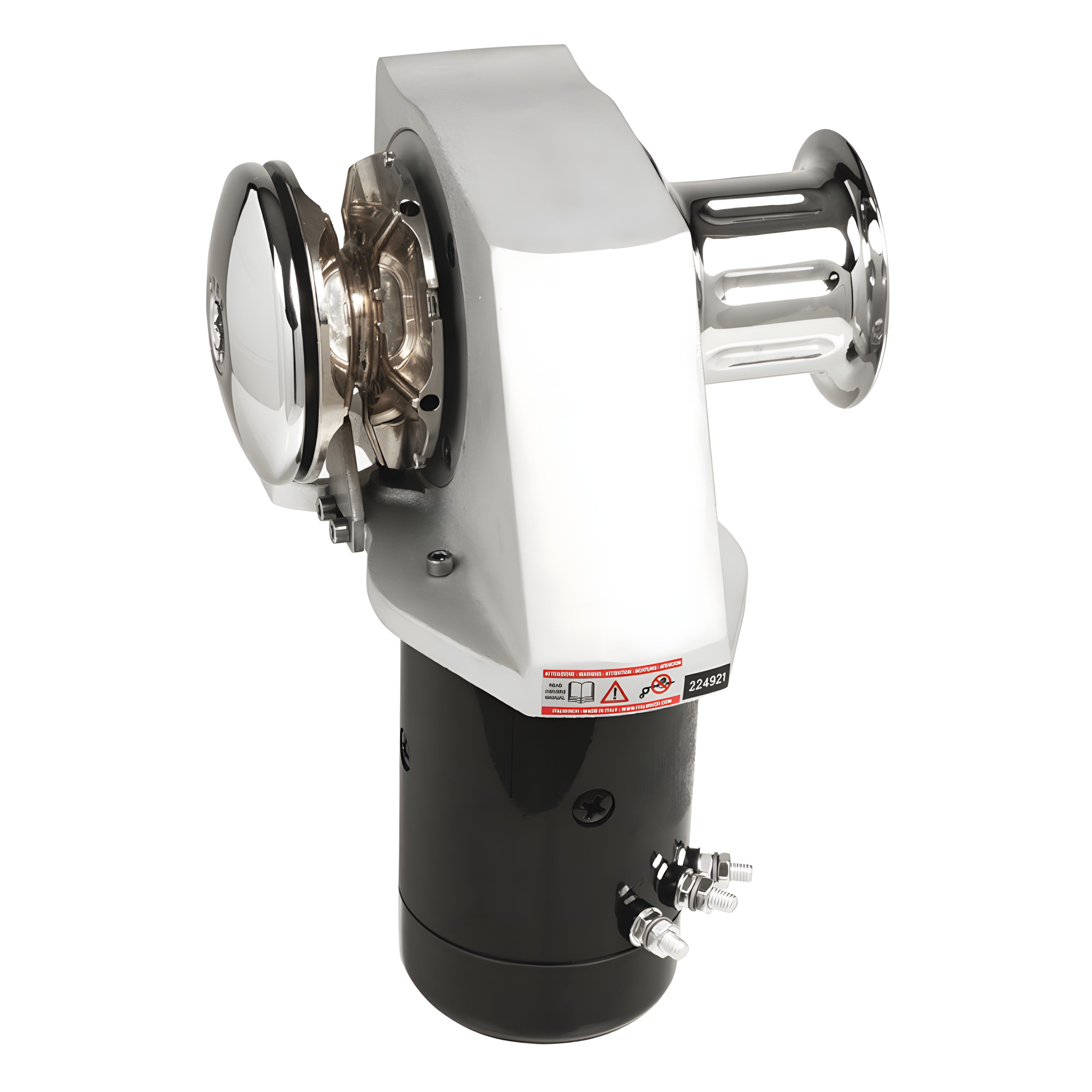 Verricello salpancora nautico ITALWINCH Serie Obi con carcassa in alluminio anodizzato, completo di teleruttore, leva e sensore contametri.