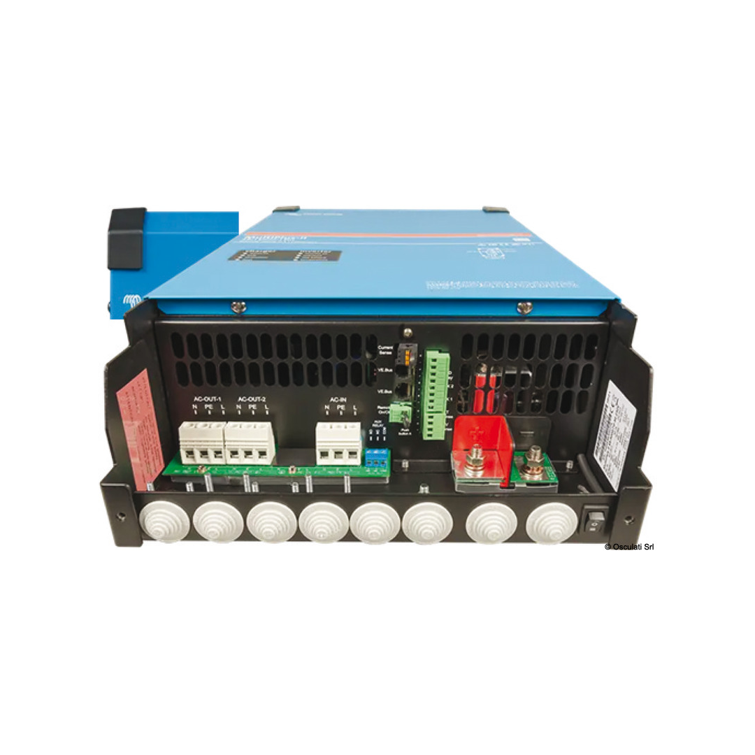 Sistema combinato Victron MultiPlus-II, inverter a onda sinusoidale pura e caricabatterie con funzioni PowerControl e PowerAssist potenziate. sotto