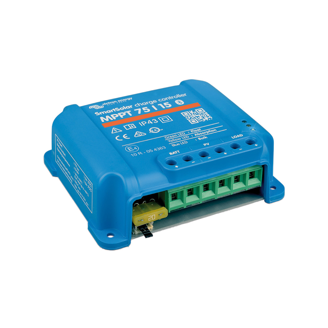 Regolatore di carica solare Victron SmartSolar MPPT con Bluetooth integrato, disponibile in varie potenze per impianti a 12V e 24V. 2