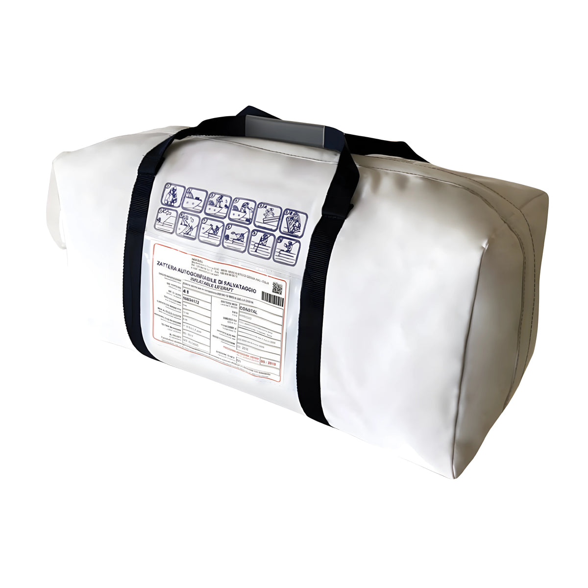 Zattera di salvataggio autogonfiabile Coastlight in sacca morbida per navigazione entro 12 miglia.